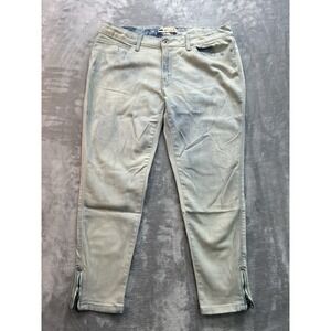 Levis Jeans Women Sz 33 Light Blue Legging Stretch Zip Cuff Mid Rise Beach Surf